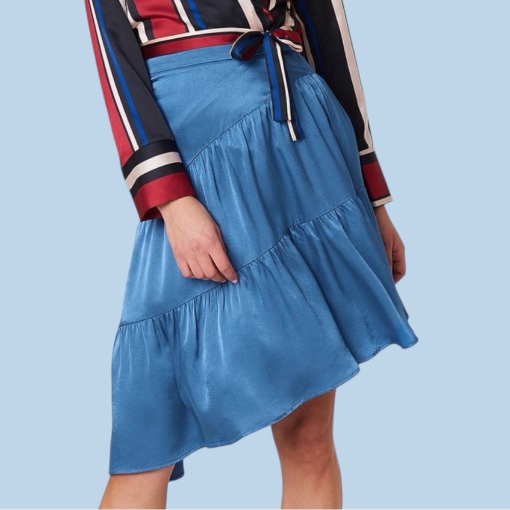 NA-KD midi blue ruffle skirt